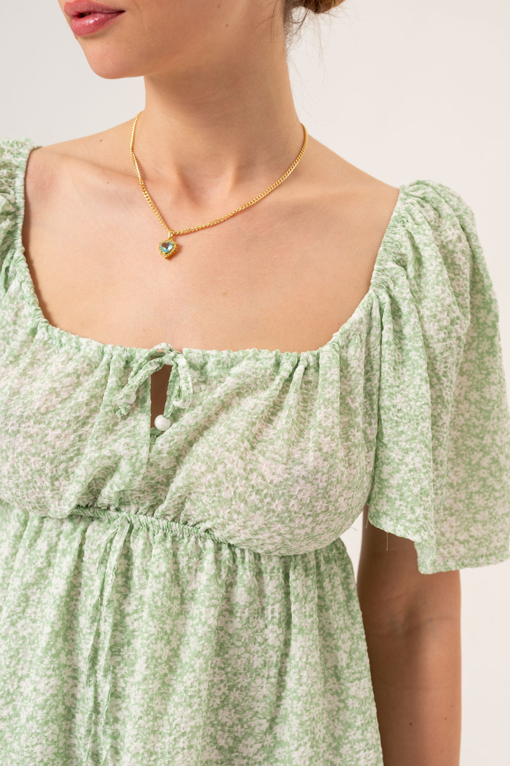 LACING THE DETAILED DRESS - MINT