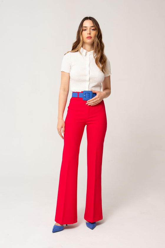 Wijde fuchsia broek