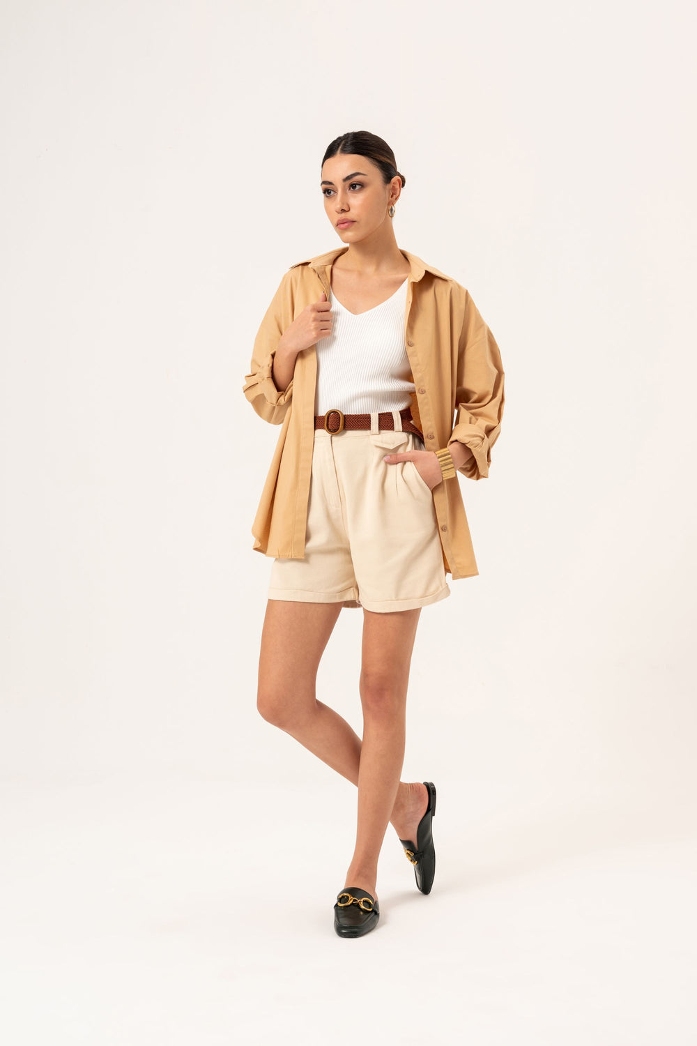 Chemise oversize - Beige