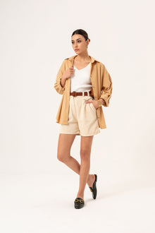  OVERSIZED SHIRT - BEIGE