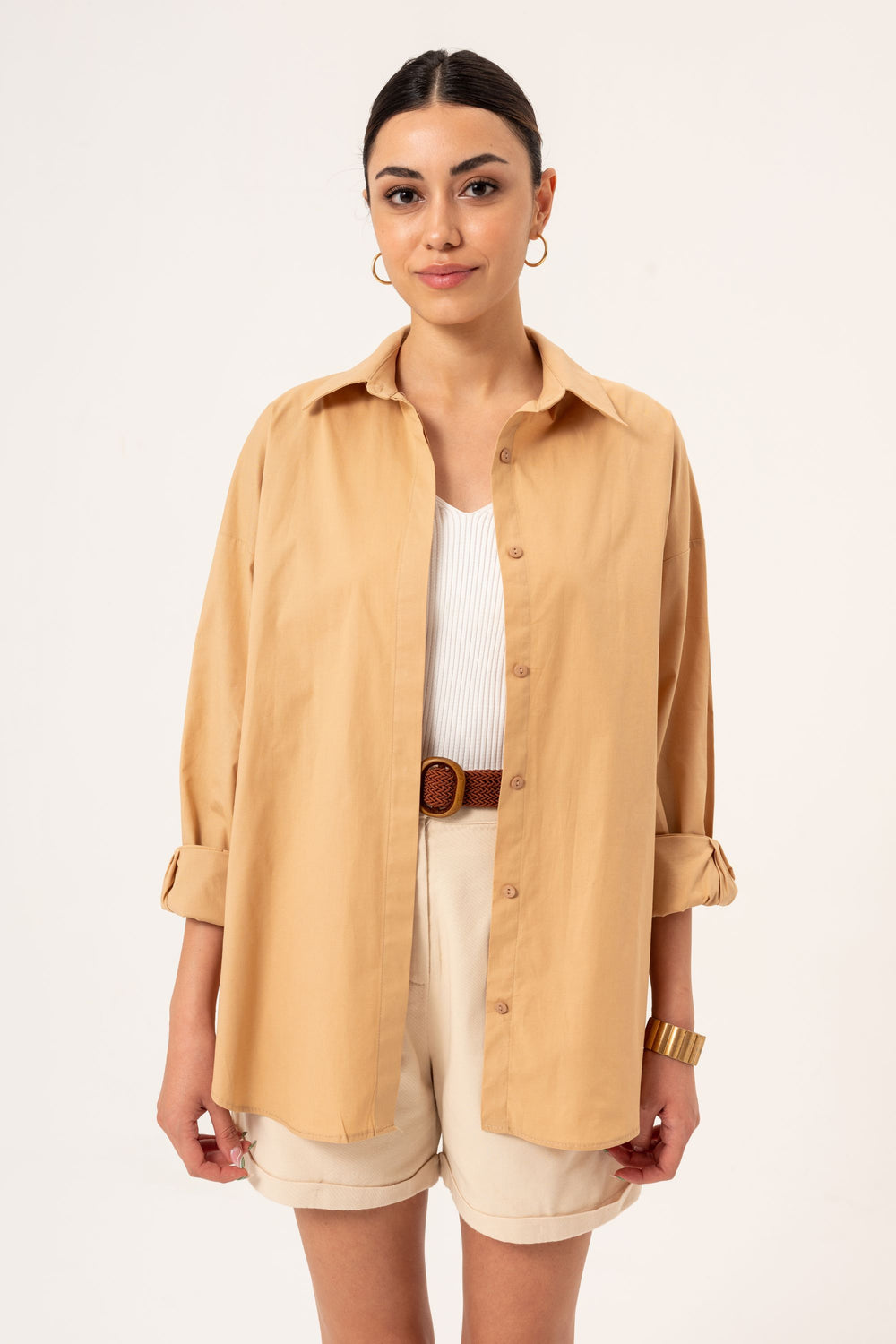 OVERSIZED SHIRT - BEIGE