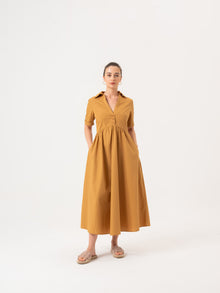  Midi size shirt dress- Camel