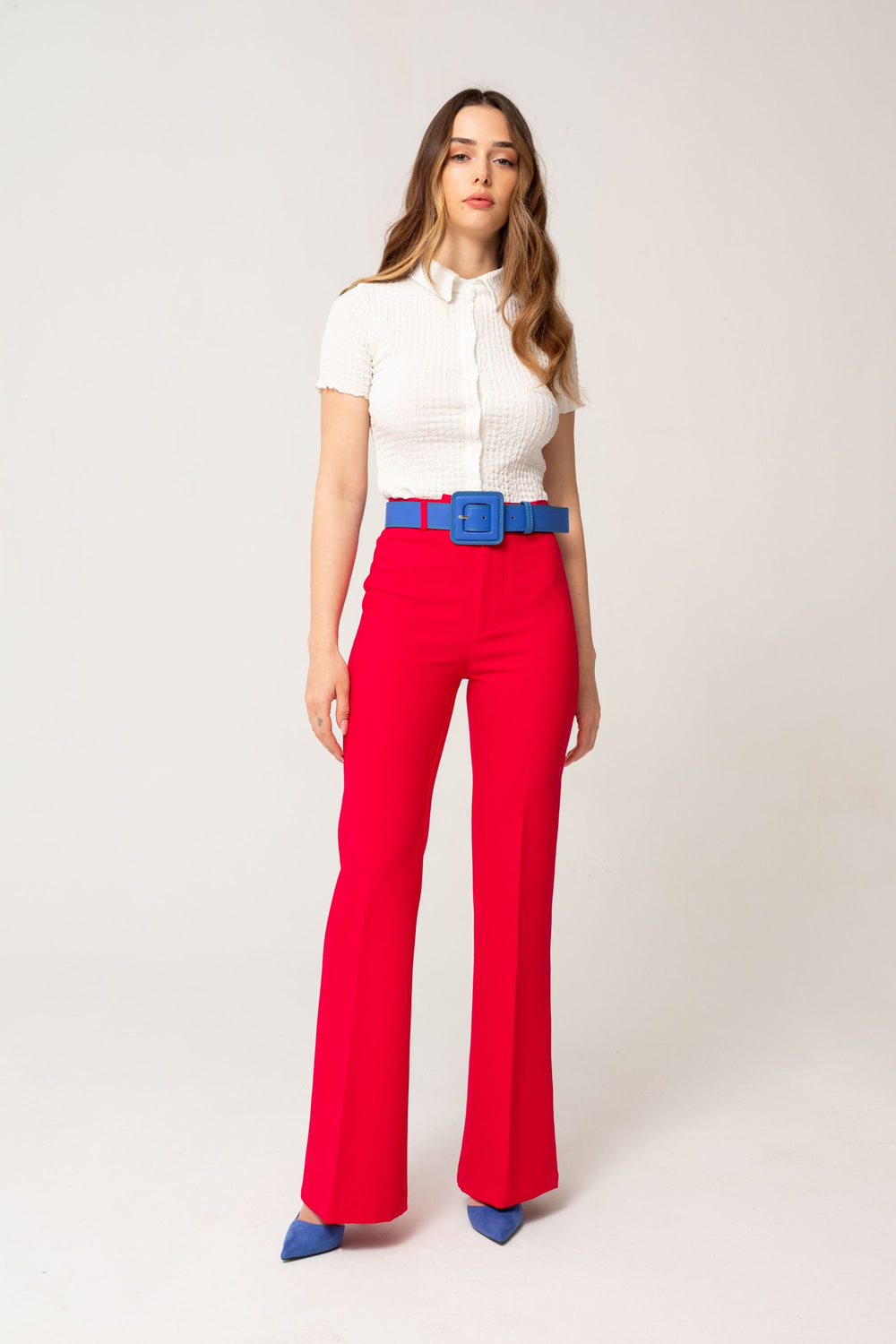 Wijde fuchsia broek