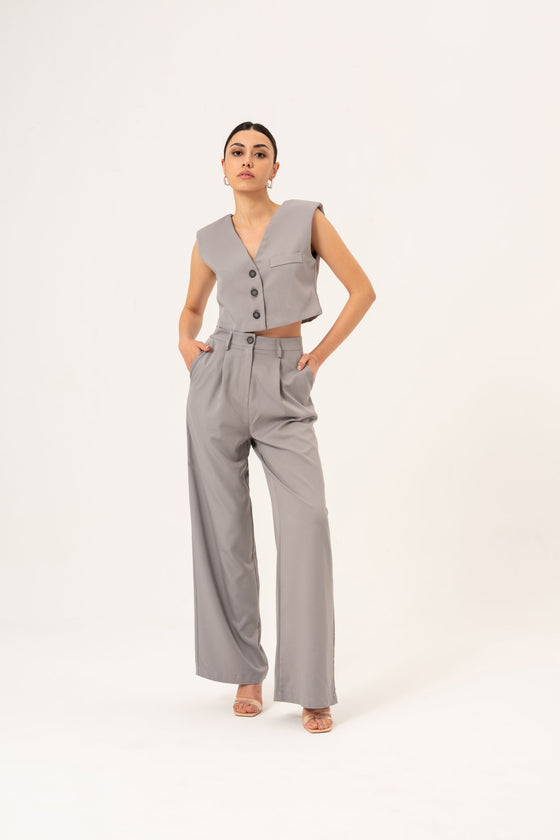 VEST-TROUSER SUIT - GRAY