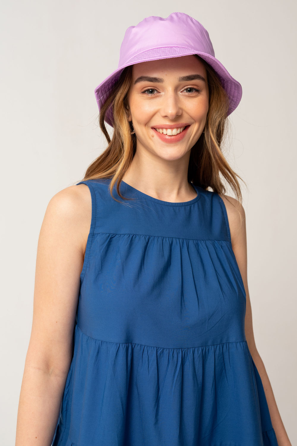 Layered Midi Size Dress Indigo Blue