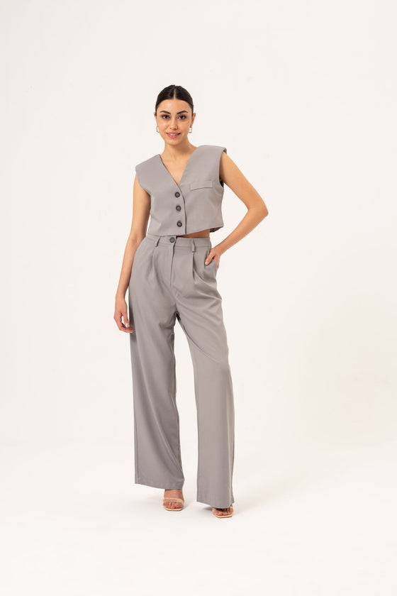 VEST-TROUSER SUIT - GRAY