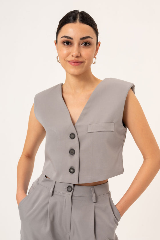 VEST-TROUSER SUIT - GRAY