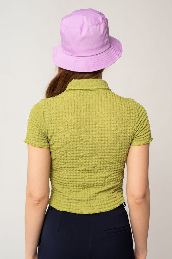 Textured Stretch Short Sleeve Shirt Green