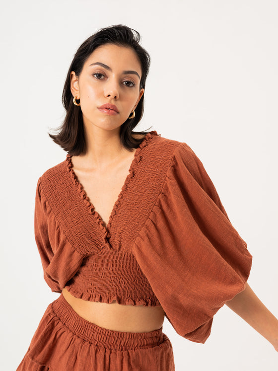 Frost Blouse - BROWN