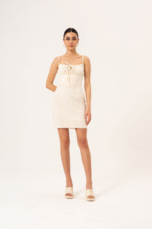  BALEEN DETAILED MINI DRESS - NATURAL