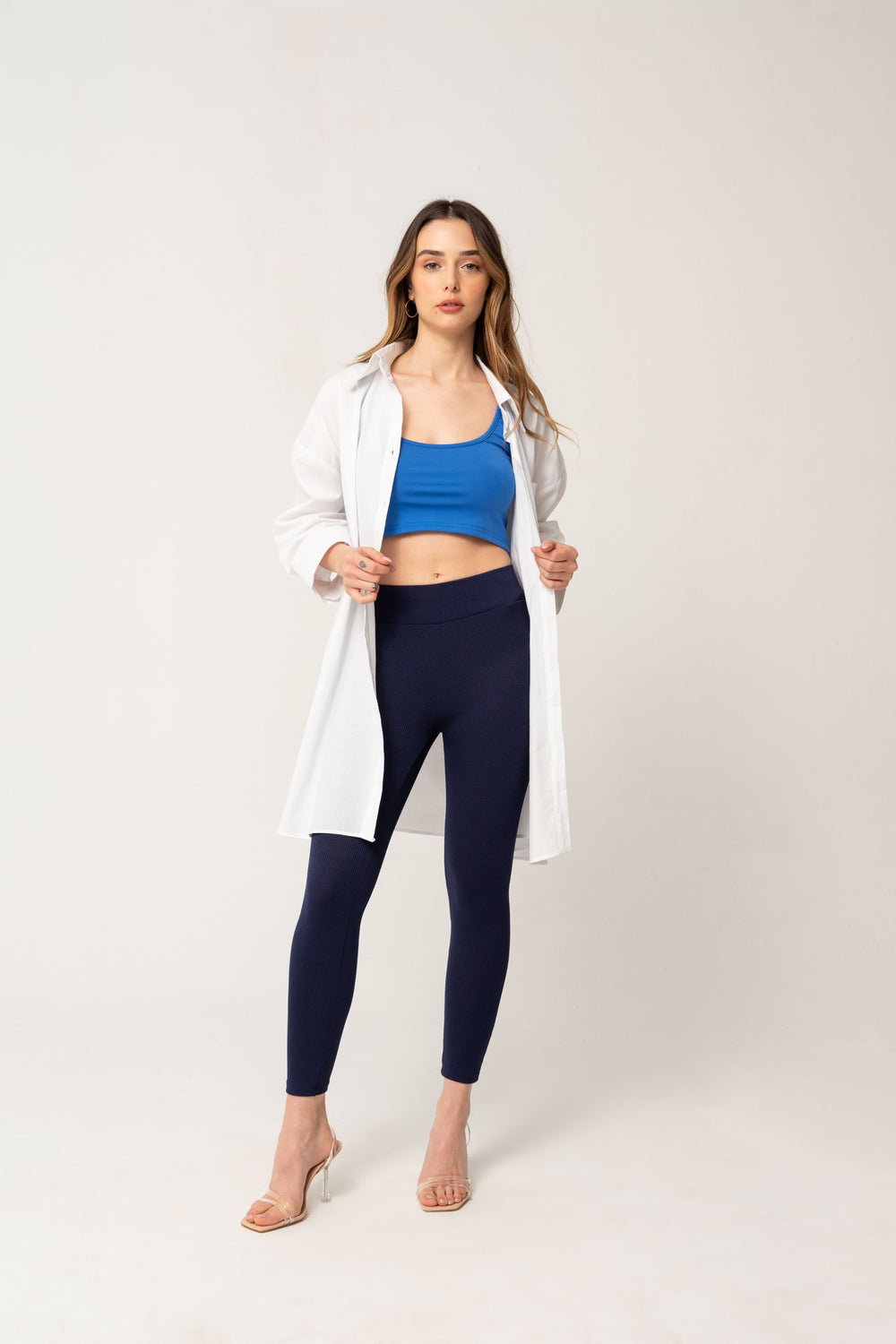 Blauwe croptop