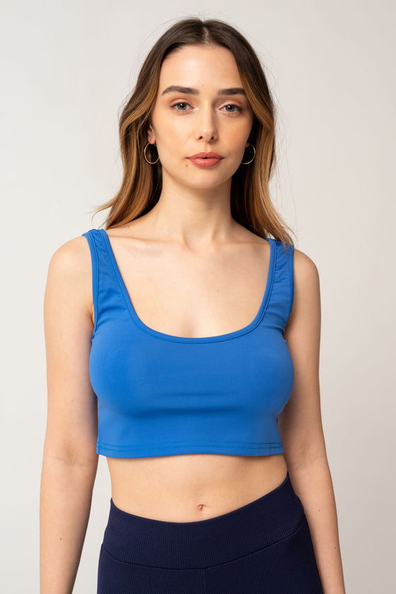 Blauwe croptop