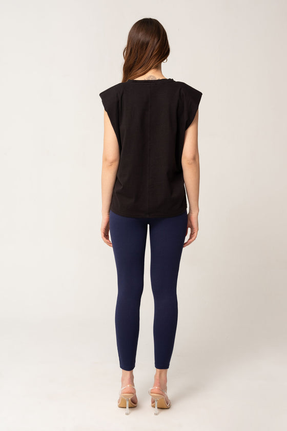 T-shirt With Padded Black