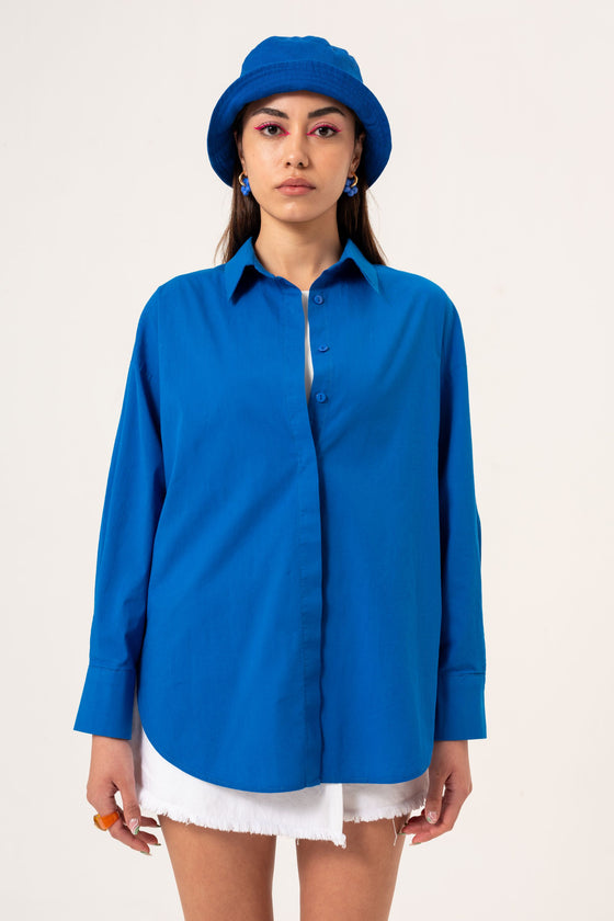 OVERSIZED SHIRT - SAX BLUE