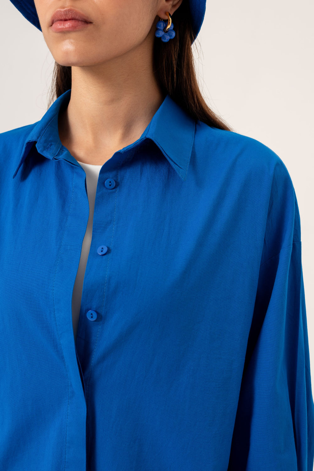 Chemise oversize - Bleu Saxo