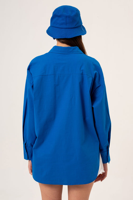 Chemise oversize - Bleu Saxo