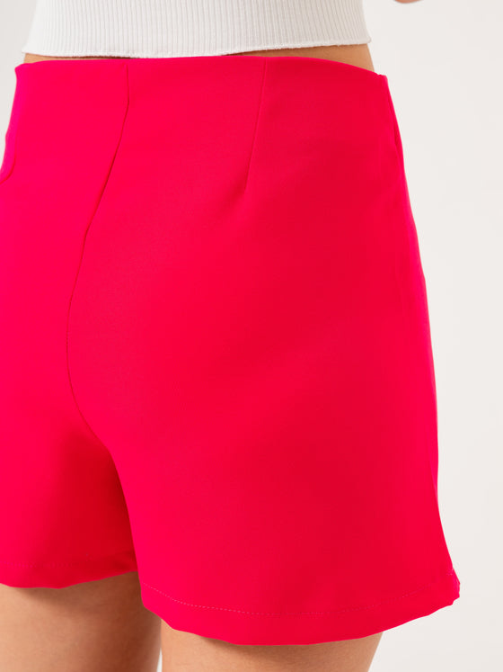 Double breasted short skirt with closure - Pink