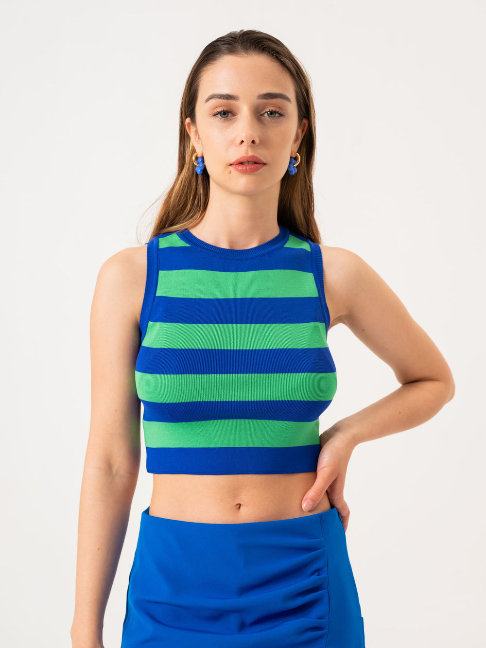 Striped knitwear athlete- GREEN&amp;BLEU