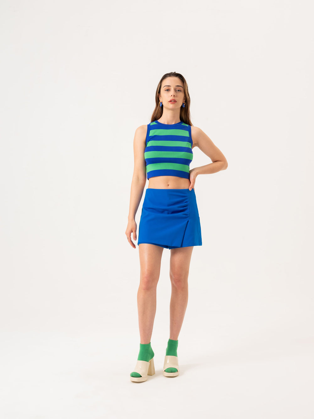 Striped knitwear athlete- GREEN&amp;BLEU