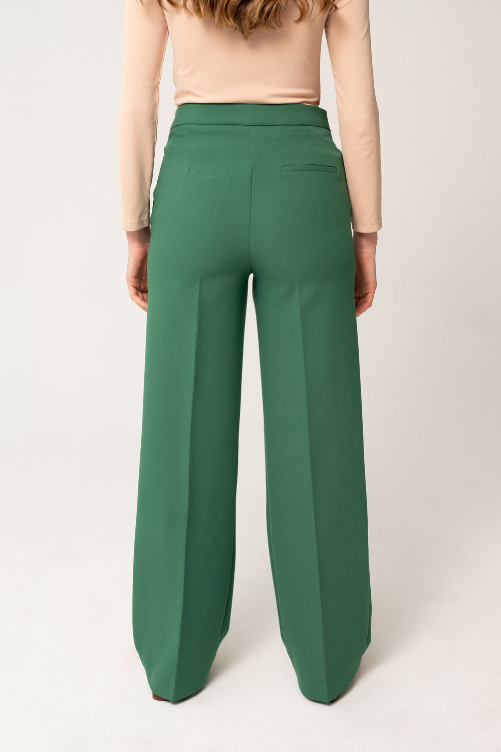 Groene broek met hoge taille