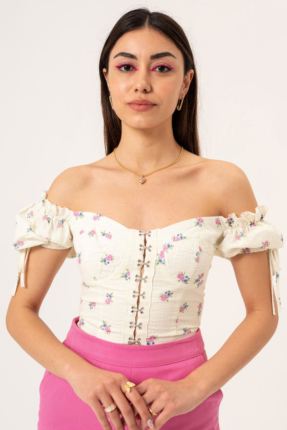 Crop top à motifs