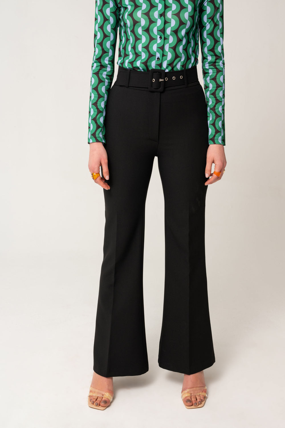 Wide Leg Pants With Belt