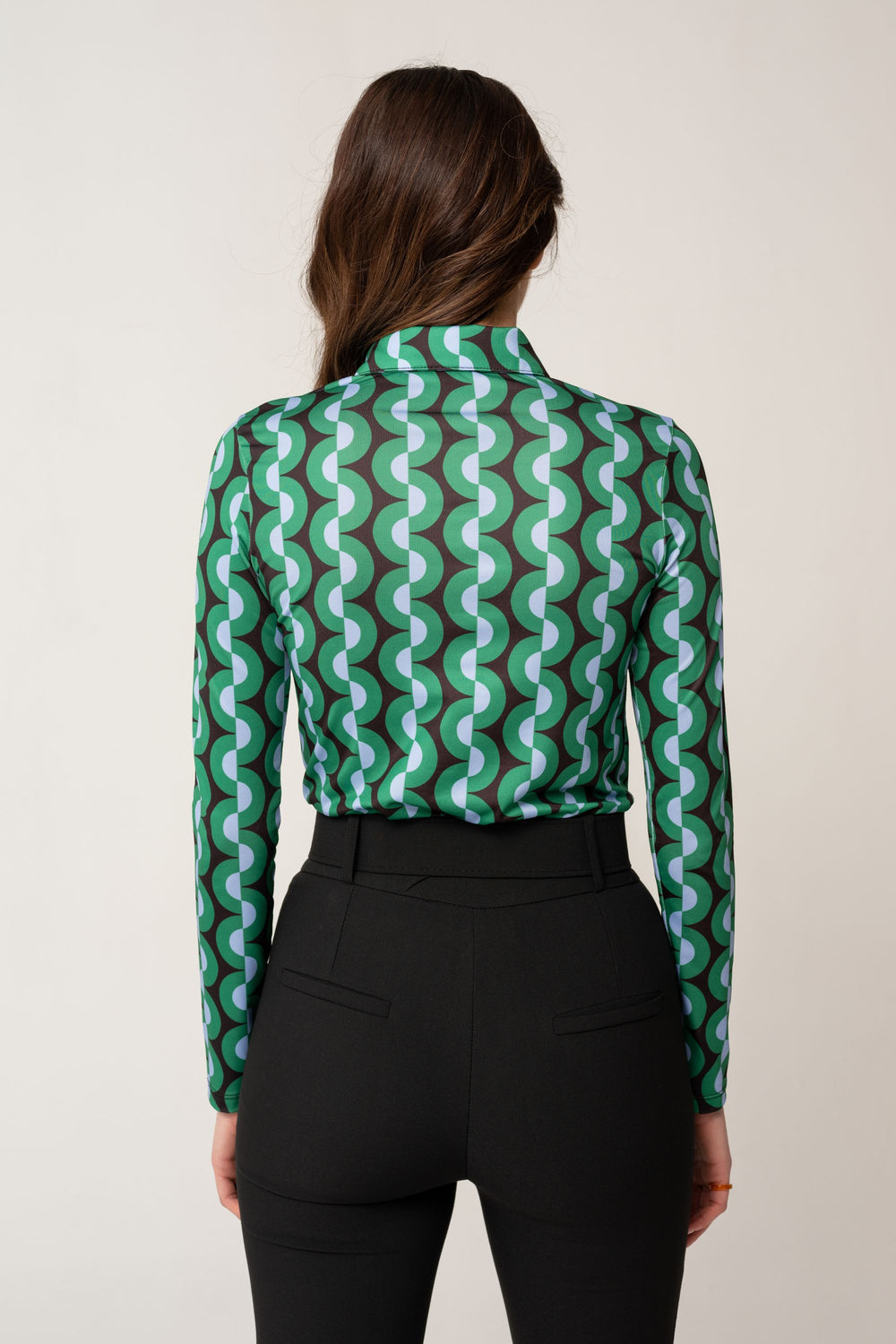 Chemise à motifs vert