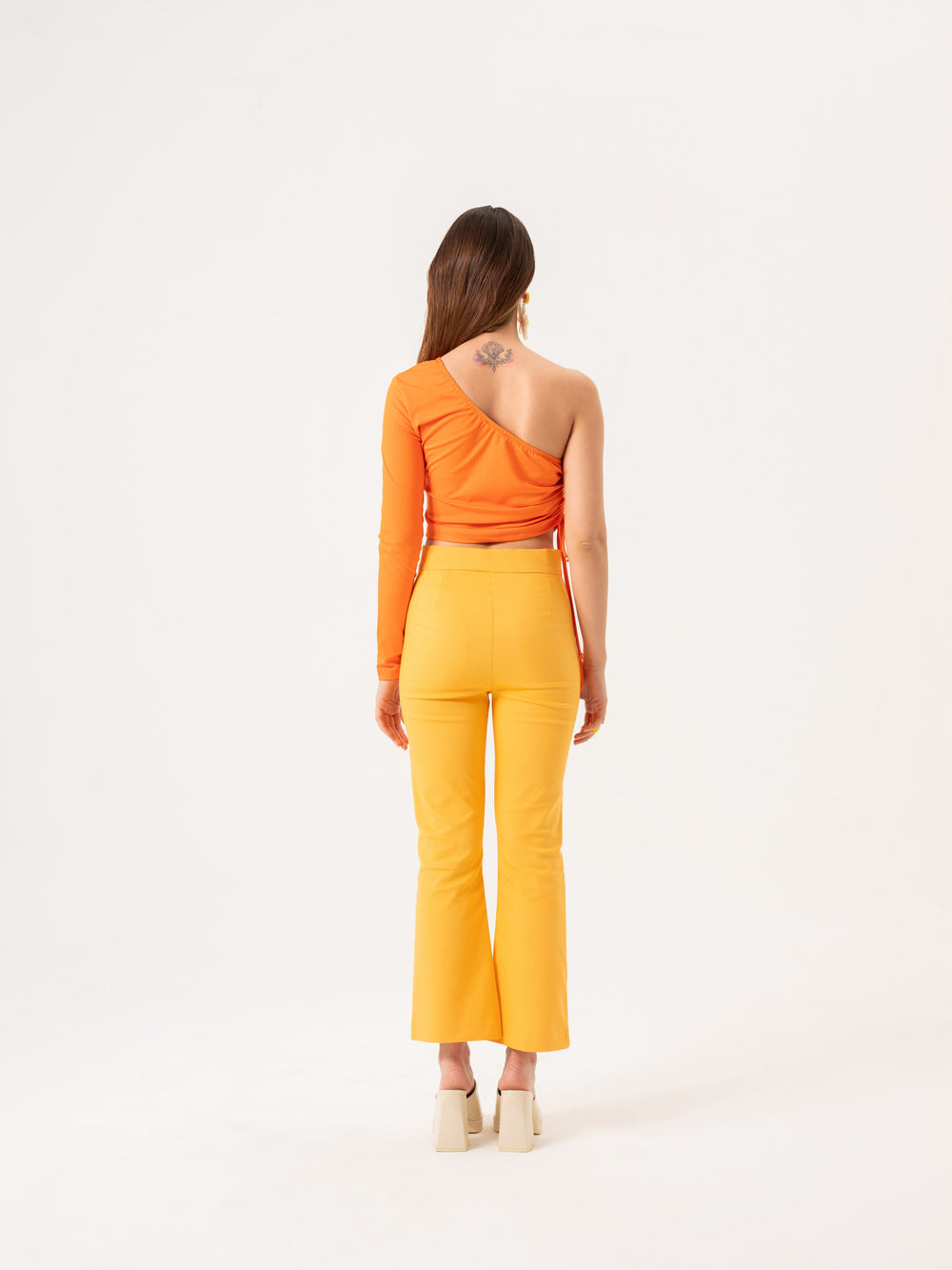 Slash Shoulder Blouse - Orange