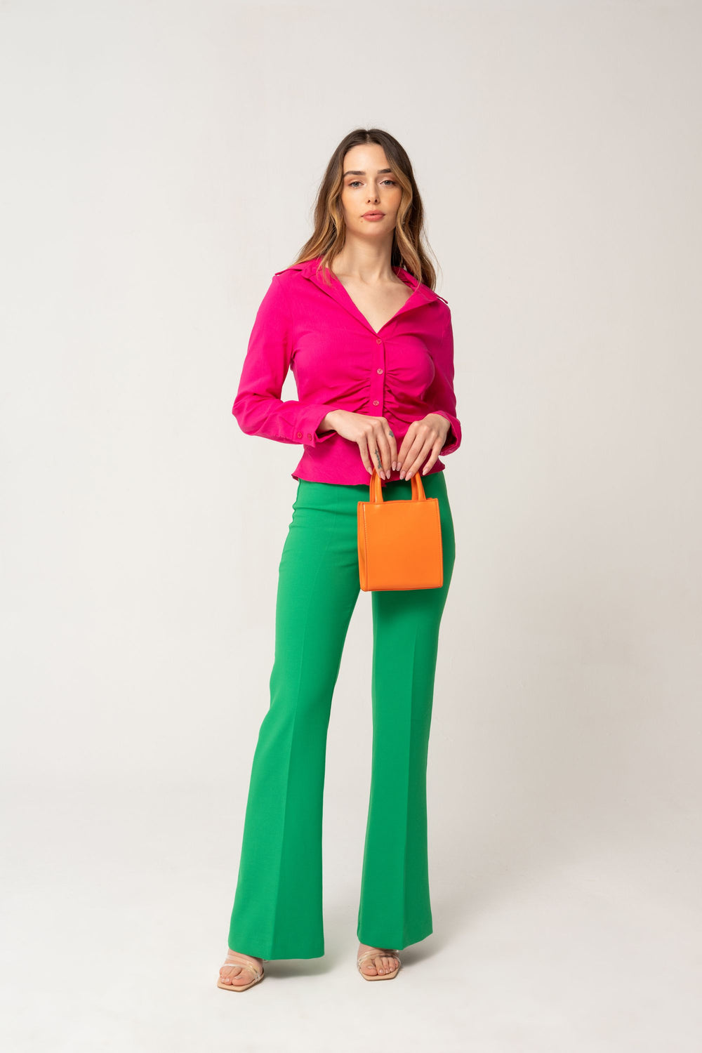 Pantalon large vert