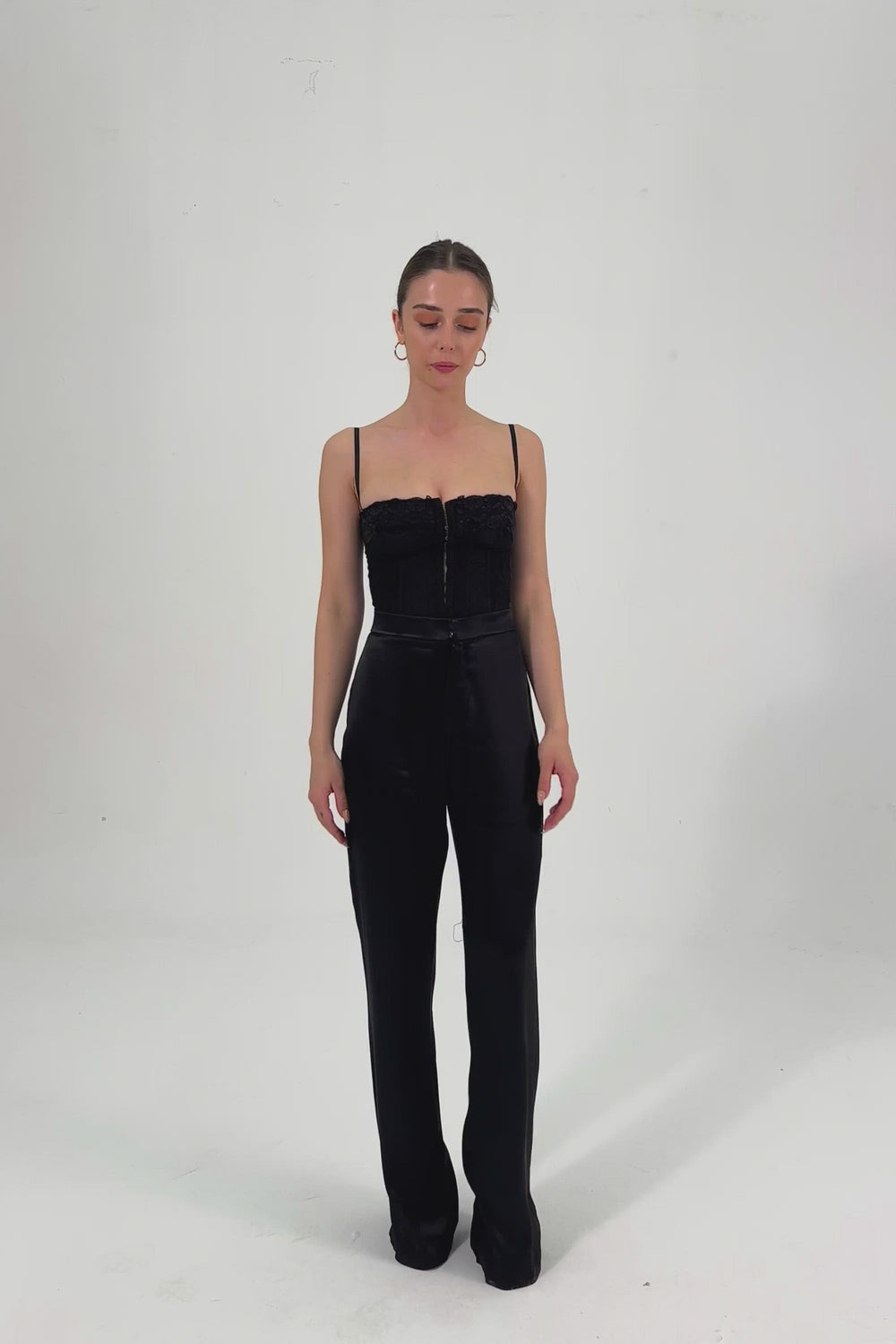 Pantalon en satin - Noir